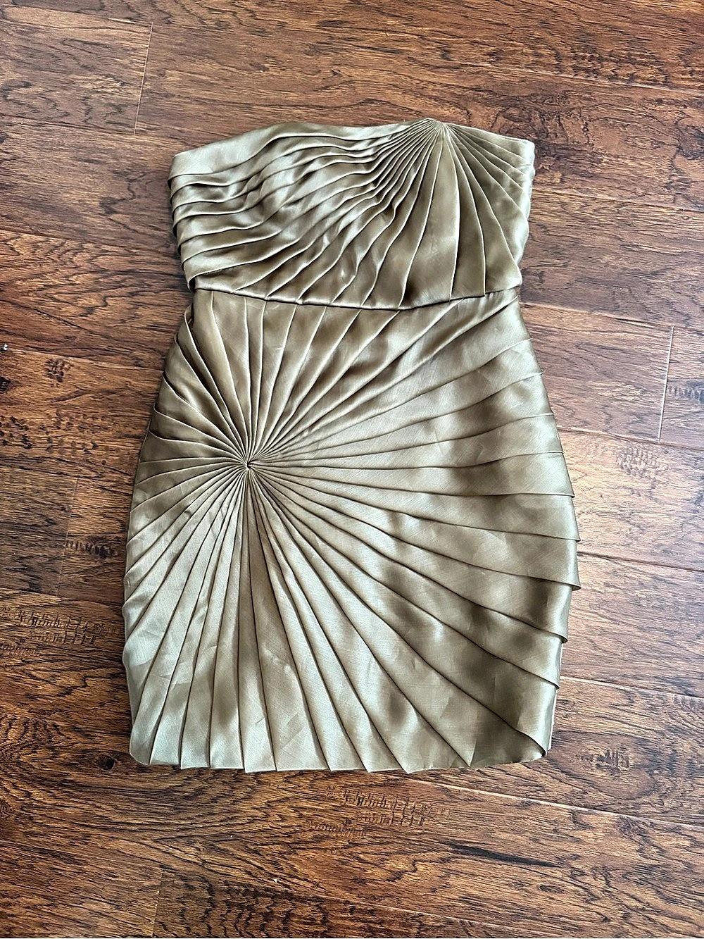 J.Crew Pleated Mini Cocktail Dress in Champagne Gold Size 2P New